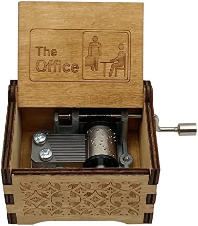 LiOons the Office Music Box Laser manivela as caixas musicais de madeira do presente para aniversário