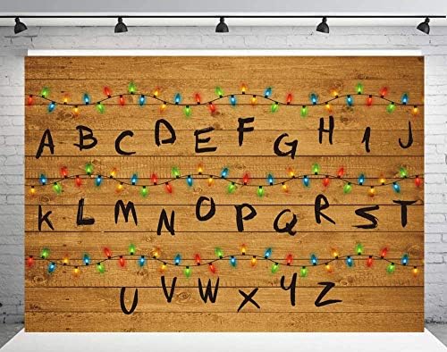 INRUI Stranger Series Theme Photography Beddrop Alphabet Wood Wood colorido String de aniversário Decorações de festas