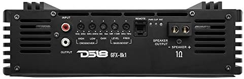 DS18 GFX-8K1 Subwoofer de áudio de áudio de áudio de carro de 1 canal D Monobloco de gama completa 8000 watts RMS 1-OHM-Controlador