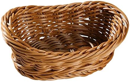 Weilaikeqi de cesta de pão artesanal que serve a bandeja de bandeja multifuncional portador de alimentos para a decoração de casa Display para restaurante de cozinha em casa, 19cmx13cmx7cm