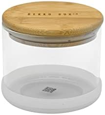 Bekko Box Rambler 10 oz de tampa de bambu, vidro alto-borossilicato, frascos de alimentos sem bPA, sem alimentos, recipiente