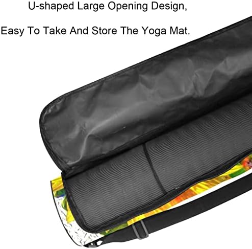 Ratgdn Yoga Mat Bag, girassóis pintando exercício de ioga transportadora