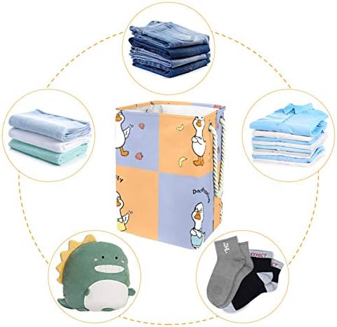 Quatro Little Ducks Pattern Laundry Cestas cestam de altura dobrável para crianças adultas meninos adolescentes meninas em quartos Banheiro 19.3x11.8x15.9 em/49x30x40.5 cm