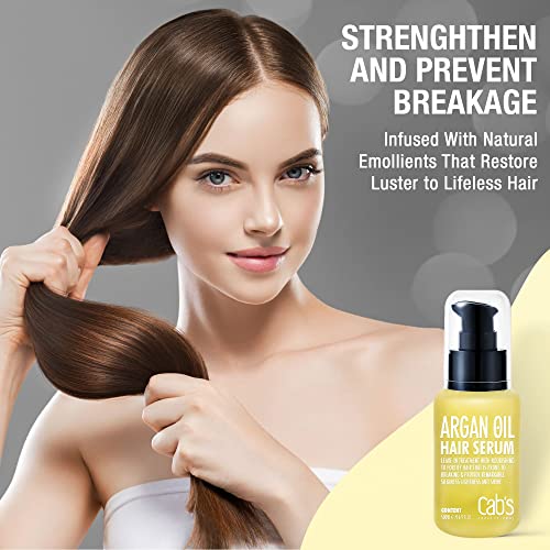Serum de cabelo de óleo de argan e argan de Cab - para tratamento de crescimento de cabelo, nutrir e reparar brilho de cabelo - livre