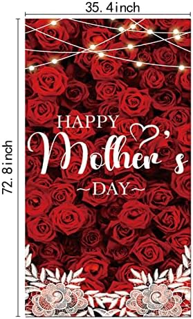 Feliz Dia das Mães Banner de porta suprimentos vermelhos Rosa Luz de luz pano de fundo da mãe da mãe Banner Banner