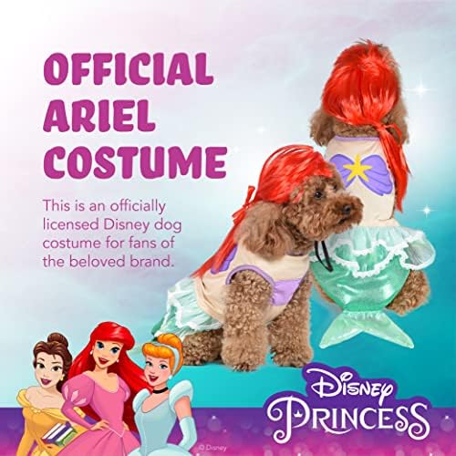 Disney for Pets Halloween Princesa Disney Ariel Figurino - Médio - | Trajes de Halloween da Princesa da Disney para cães,