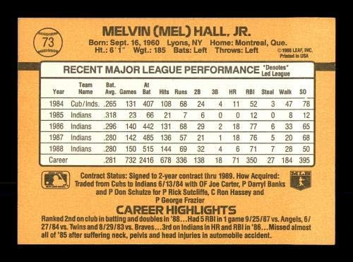 Mel Hall autografou 1989 Donruss Card 73 Cleveland Indians SKU 184413 - Baseball Slabbed Cartis autografados