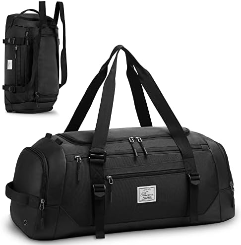 Brozoza Travel Duffel Bag Weekender Overnight - Bag para homens Men 40l Bag com compartimento de calçados bolso de bolso de bolso molhado de ginástica esportiva