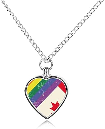 Grunge Gay LGBT Flag com a bandeira do Canadá Pet Memorial Urn Pingente