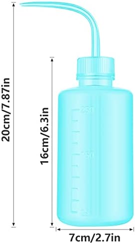 Wash Bottle 2pcs 250ml/8oz garrafas de segurança Ferramentas de rega, garrafa de limpeza de lavagem de plástico econômico com rótulos estreitos de escala na boca para irrigação médica Garrafa de lavagem de lavagem