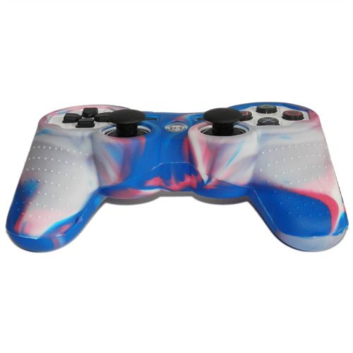 Eforbuddy Silicone Soft Protective Case para PlayStation 3 Controller, Camar Pattern, azul, branco e rosa