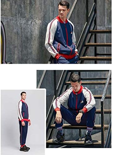 Roupas masculinas de traje masculino de 2 peças roupas de manga longa casual, trajes de corrida esportivos com zíper completo