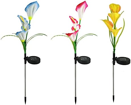 Flor Sticks Home Colorful With Lamp 4led solar calla jardim lâmpada de flores decoração de casa windssocks ao ar livre