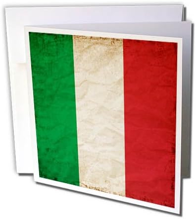 3drose bandeira italiana Old Look Work - Cartão de felicitações, 6 x 6, solteiro
