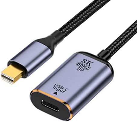 Chenyang cy USB C a Mini DisplayPort Cable, USB tipo C Entrada feminina para Mini DisplayPort 1.4 Saída masculina Cabo HDTV