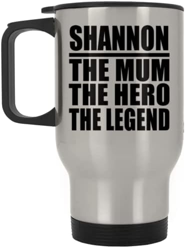 Projetações Shannon, a mãe, o herói, a lenda, caneca de viagem de prata 14 onças de aço inoxidável, copo isolado, presentes