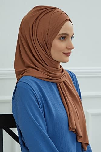 Hijab instantâneo de design de Aisha para mulheres muçulmanas, presewn 95% Cotton Jersey Turban, pronto para usar lenço