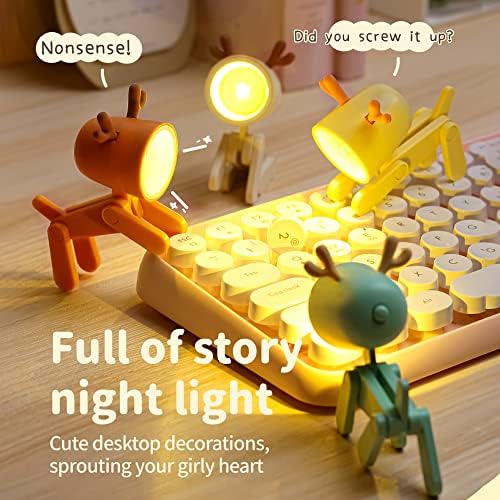 Cartoon Night Light Kid Lâmpada Mini Lâmpadas de mesa LED de veados