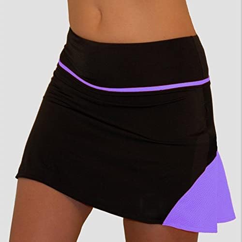 Mini saia de skatista queimada para mulheres, elásticos casuais plissados ​​com shorts saia de treino de cintura alta para ioga