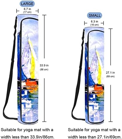 Barcos velejadores pintura a óleo Bolsas de tapete de ioga de ioga de ioga de ioga para homens, exercícios portador