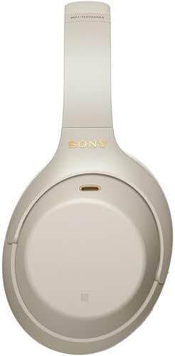 Sony WH-1000XM4 Wireless ruído cancelando fones de ouvido com microfone para chamada telefônica, controle de voz, prata, com adaptador de parede USB e pano de limpeza de microfibra-pacote