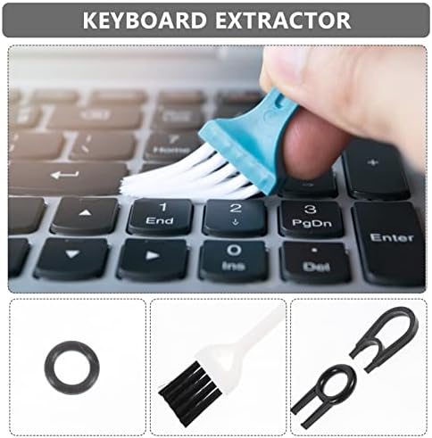 Solustre 2 Define o pincel de limpeza do teclado, escovas anti -estática de plástico, kit de pinça de puxador limpo para limpeza