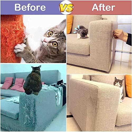 Dentifine 12pcs Cat Scratch Deternting Pad, protegendo seus móveis, almofadas de arranhões claras para gatos ， Protetores de móveis do sofá de gatos ， Anti Cat Scratch Furniture Protector