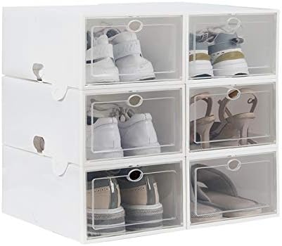 Caixas de armazenamento de sapatos Mykty 36 Pacote de plástico transparente empilhável -white