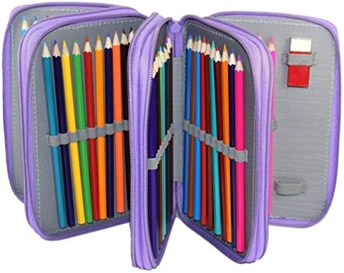 Caixa de lápis de Gatuida, caixa de lápis de caneta de grande capacidade com 4 compartimentos, 72 slots para bolsa de caneta