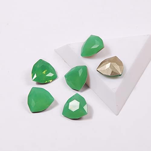 Pacific Opal Color Trilliant Shape 7mm 12mm 17mm Material de cristal de vidro UNIF em pedras Popular Rhinestones para unhas Gems -