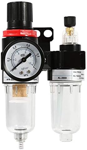 Regulador de pressão do filtro de ar, 1/4 de água separador de água TRAP LUBRICATOR Filtro de compressor de ar de armadilha de água com copo de lubrificante