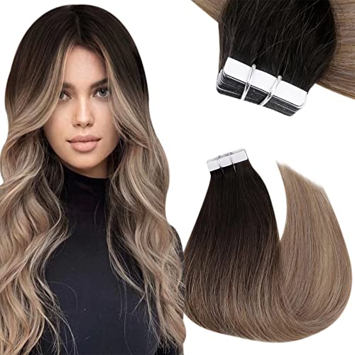 1 de 18 polegadas 2/8/2 Clipe sem costura em extensões de cabelo e 1 de 14 polegadas 2/6/18 fita em extensões de cabelo