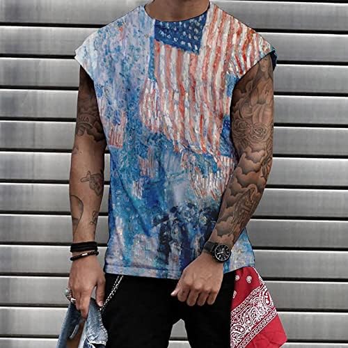 Ruiruilico patriótico camisetas para homens America Flag de verão Casual Camisetas curtas Camisetas de graphic estampas de ajuste