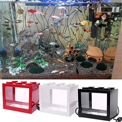 Teerwere USB Mini Aquarium Fish Tank com lâmpada de lâmpada LED Light Betta Fish Fighting Cylinder Fishbowls
