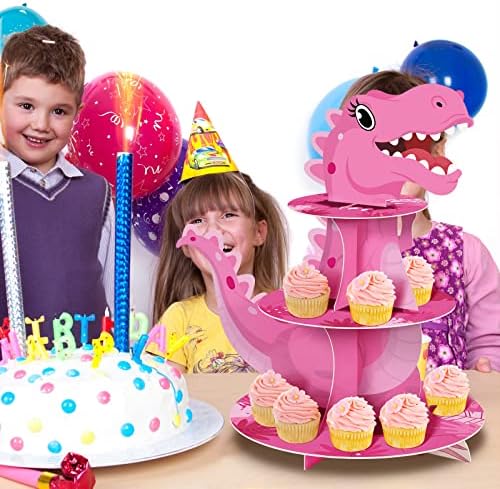 Cupcake de dinossauro de 3 decorações de festas de dinossauros de dinossauros de dinossauros Decorações de cupcake Decorações Dinosaur
