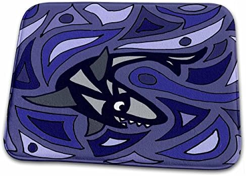 3drose divertido tubarão azul abstrato arte original - tapetes de banheiro banheiro tapetes