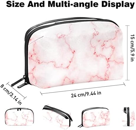 Bolsa de higiene pessoal Kit DOPP pendurado para homens resistentes a água para viajar, textura artística de mármore rosa