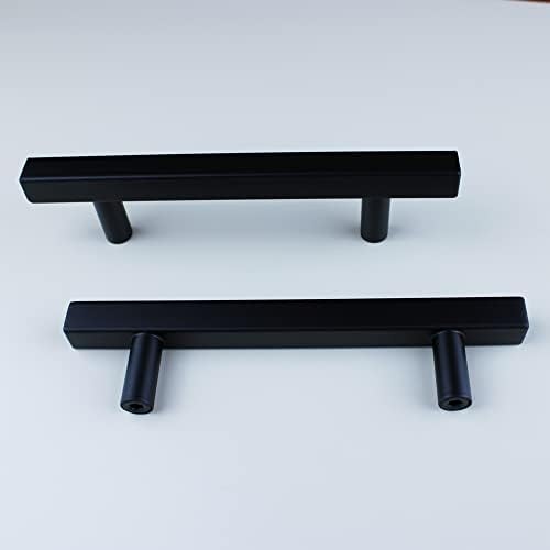 Yaosh 10 pacote de 3 polegadas, alça de armário preto, alça de gaveta de gaveta de aço inoxidável hardware moderno para