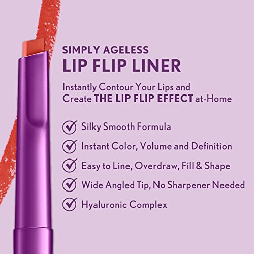 CoverGirl Simplesmente Lip Flip Liner, coral brilhante, pacote de 1