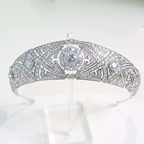 Xunxie Meghan Markle Réplica retro Tiara e coroas para mulheres acessórios para o cabelo da coroa de casamento
