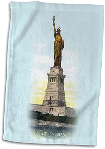 Imagem vintage 3drose da Estátua da Liberdade no porto de Nova York - toalhas