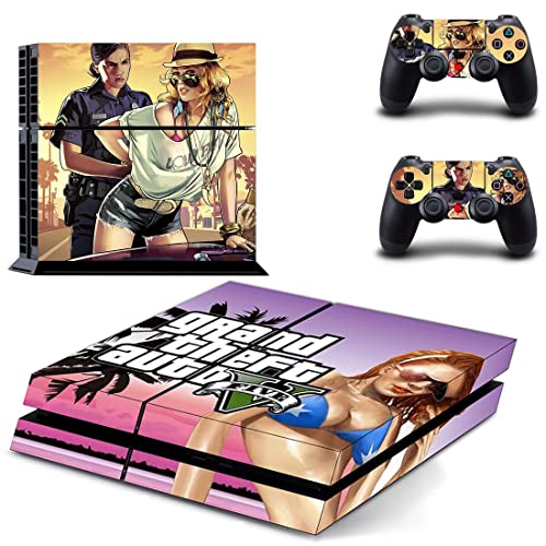 Para PS4 Normal - Game Grand GTA Roubo e Auto PS4 ou PS5 Skin Skin para PlayStation 4 ou 5 Console e Controladores Decalque Vinil DUC -5416