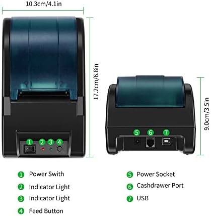 N/A 58mm USB Térmica Recibo Térmica Bill Ticket High Speed ​​POS Impressora Suporte