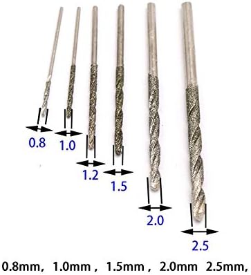 Broca de broca de artesanato manual bit 5 pcs 0,8-2,5 mm Diamond Bit Twist Brill Brill Frill Hole abridor