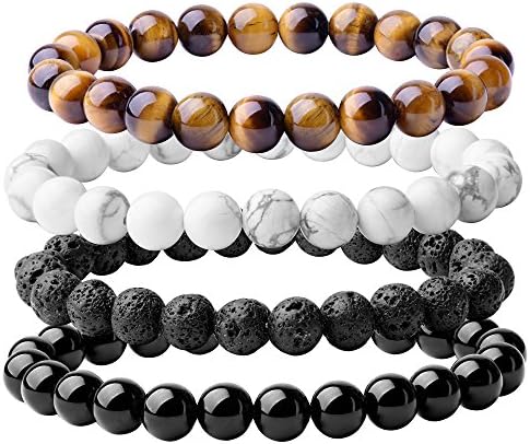 Wrcxstone Natural 8mm lindos lindos pedras preciosas e semipreciosas de cura de bracelete de miçangas esticadas unissex