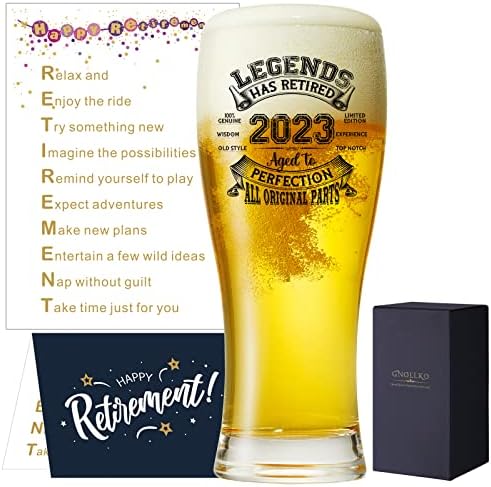 Presentes engraçados de aposentadoria para homens 2023, a lenda se aposentou, presentes de mordaça exclusivos para homens aposentados, decoração de festa de aposentadoria para homens, mulheres colegas de trabalho, copo de cerveja 16oz