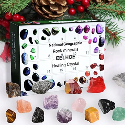 Abaodam Gemstone Advent Calendar, calendário de advento de Natal para crianças com 24 pedras preciosas para abrir todos