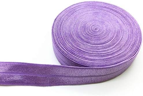 Ttndstore 5 metros de 5/8 Purple multirole dobra sobre elastics spandex satin band diy lace costura acabamento - roxo
