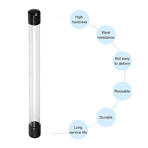 Meccanixity Tubo de armazenamento limpo Tubo redondo de plástico pequeno com tampas Recipiente de garrafa rígida 18x20x300mm/12