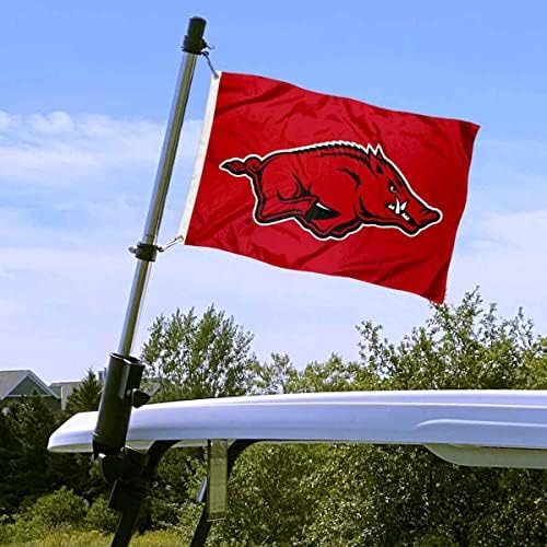 Arkansas Razorbacks Golf Cart Flag Pólo e suporte de montagem do suporte